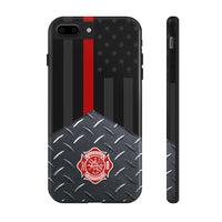 Volunteer Firefighter Maltese Cross & Thin Red Line Tough Phone Cases