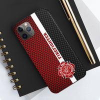 Firefighter Mesh & Carbon Fiber Printed Case Mate Tough Phone Cases