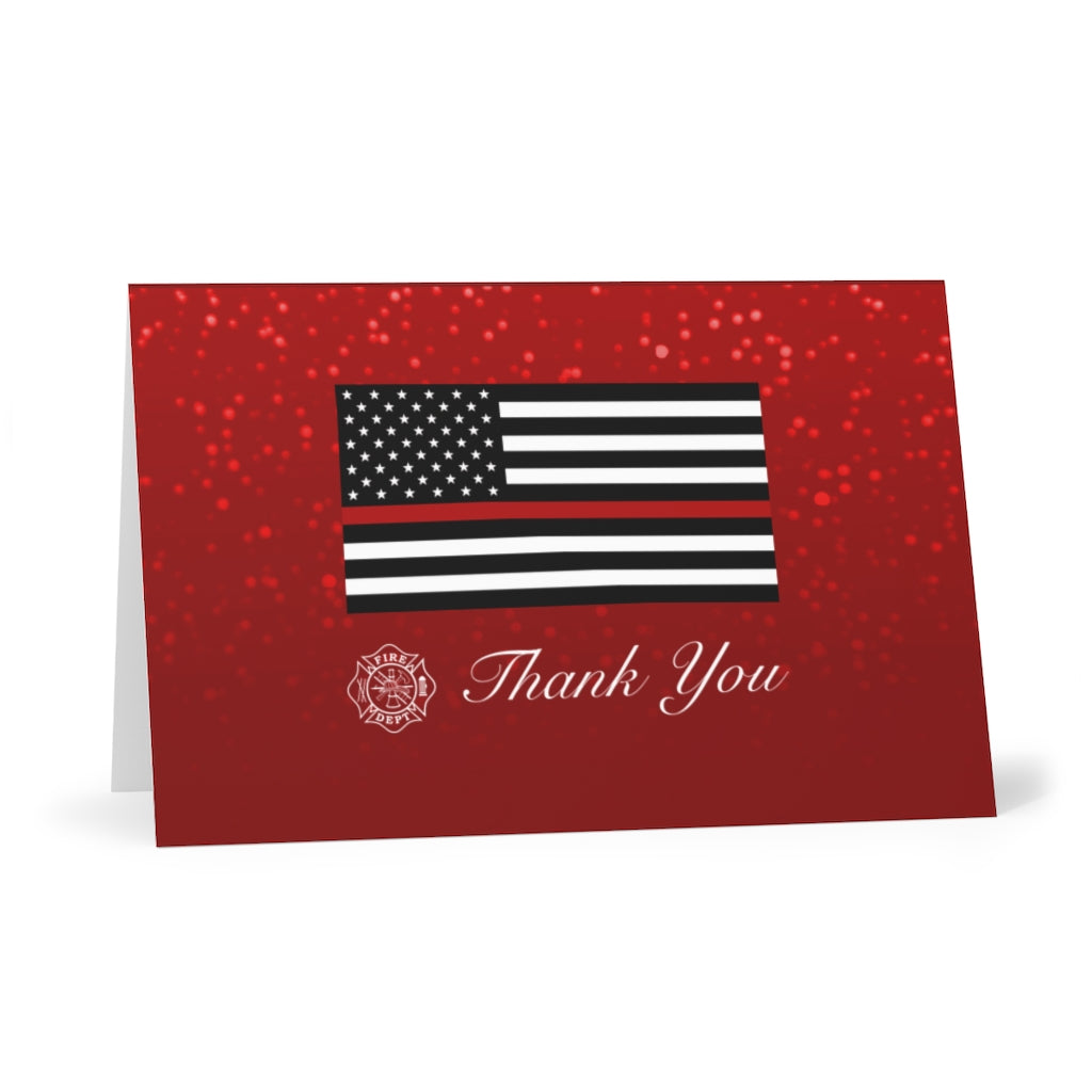 Firefighter Thin Red Line Thank You Greeting Cards (7 pcs)