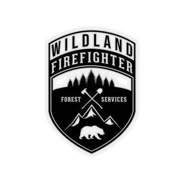 Wildland Firefighter Patch Shape Cut Stickers - firestationstore.com