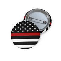 Firefighter Thin Red Line Pin Buttons