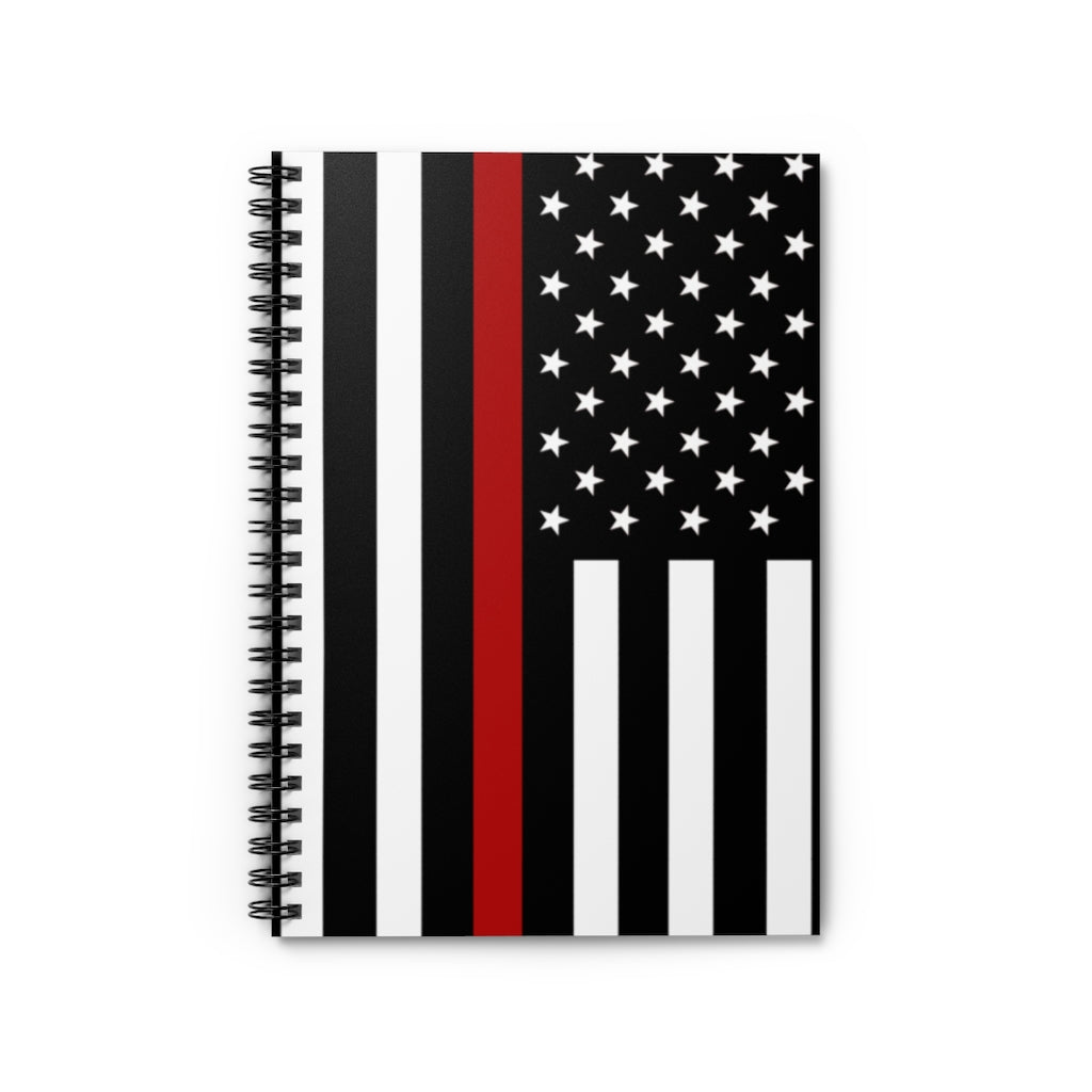 Firefighter Thin Red Line Spiral Notebook - Ruled Line - firestationstore.com