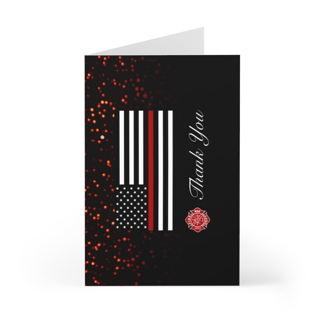 Firefighter Thin Red Line Thank You Greeting Cards (7 pcs)