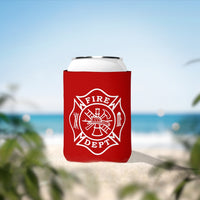 Firefighter Maltese Can Koozie Sleeve