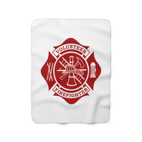 Volunteer Firefighter Maltese Cross Sherpa Fleece Blanket - firestationstore.com - Home Decor