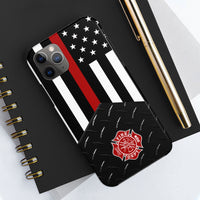 Firefighter Diamond Plate and  Thin Red Line Tough Phone Cases