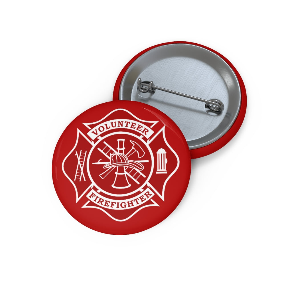 Volunteer Firefighter Round Pin Buttons - firestationstore.com