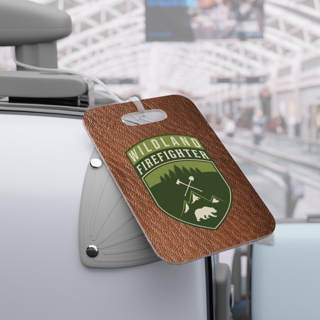 Wildland Firefighter Patch with Leather Background Luggage Bag Tag ...