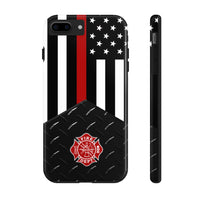 Firefighter Diamond Plate and  Thin Red Line Tough Phone Cases