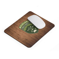 Wildland Firefighter with Wood Background Mousepad