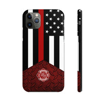 Volunteer Firefighter Red Diamond Plate and Thin Red Line Tough Phone Cases - firestationstore.com