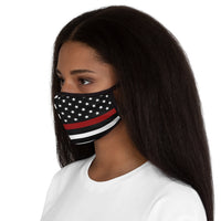 Thin Red Line Flag Fabric Face Mask