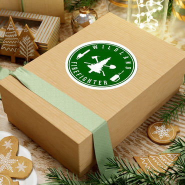 Wildland Firefighter Round Shape Cut Stickers